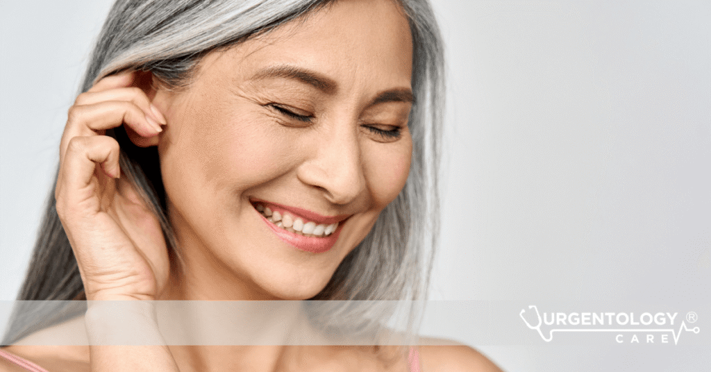 older woman smiling