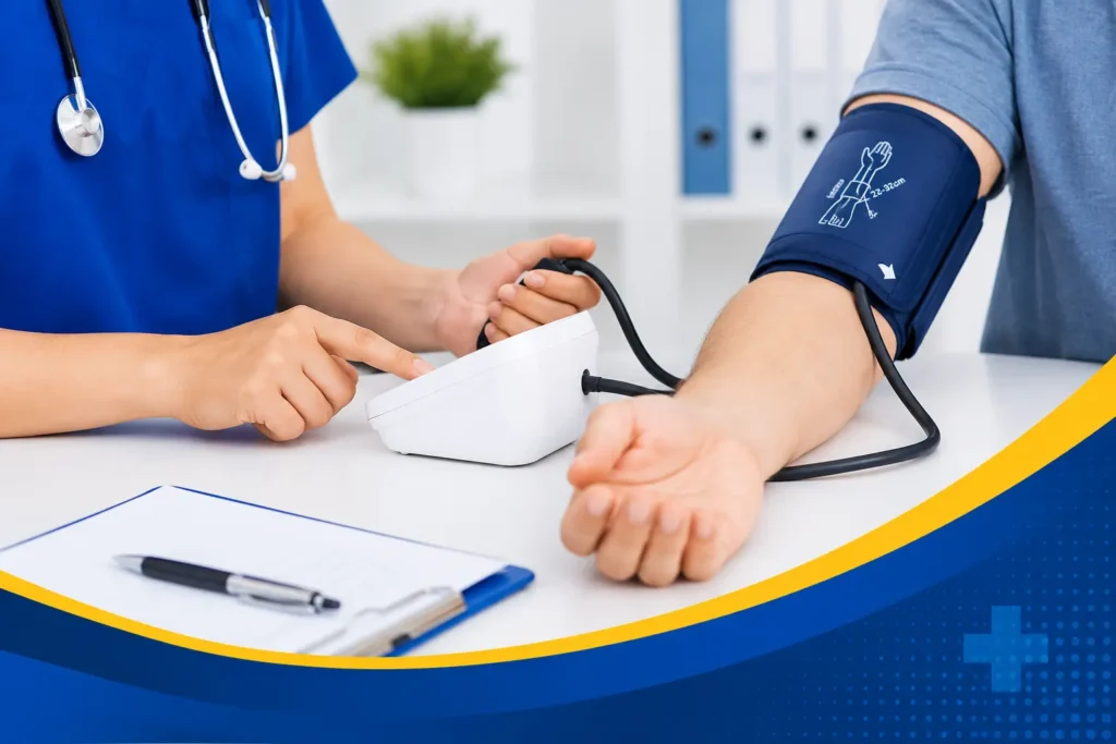 Blood pressure check at urgent care in Arlington TX